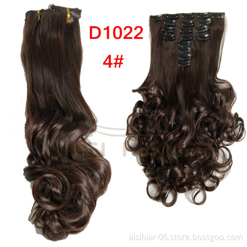 Aisi Hair Long Wavy 18 Clips in Hair Extension 10pcs/set Synthetic False Hairpieces Heat Resistant Hair Pieces